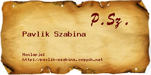 Pavlik Szabina névjegykártya