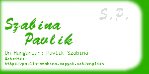 szabina pavlik business card